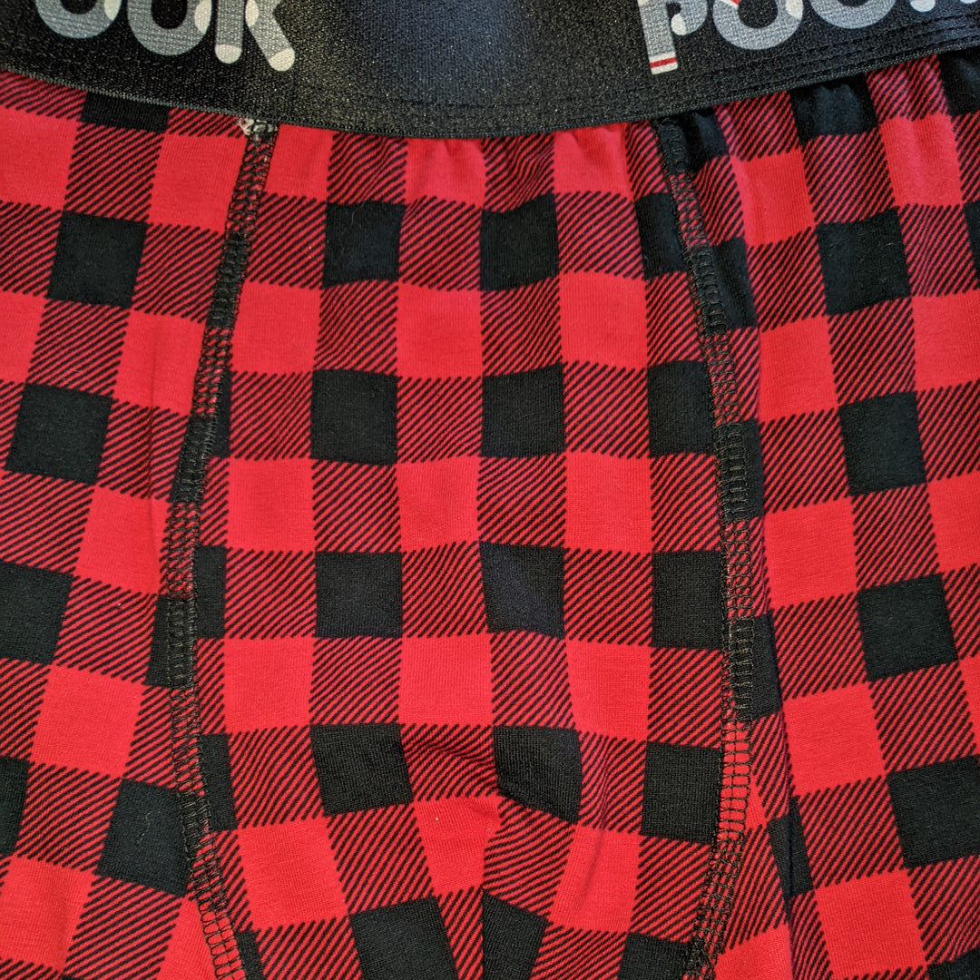 Men's Red Plaid Boxers made by Pook