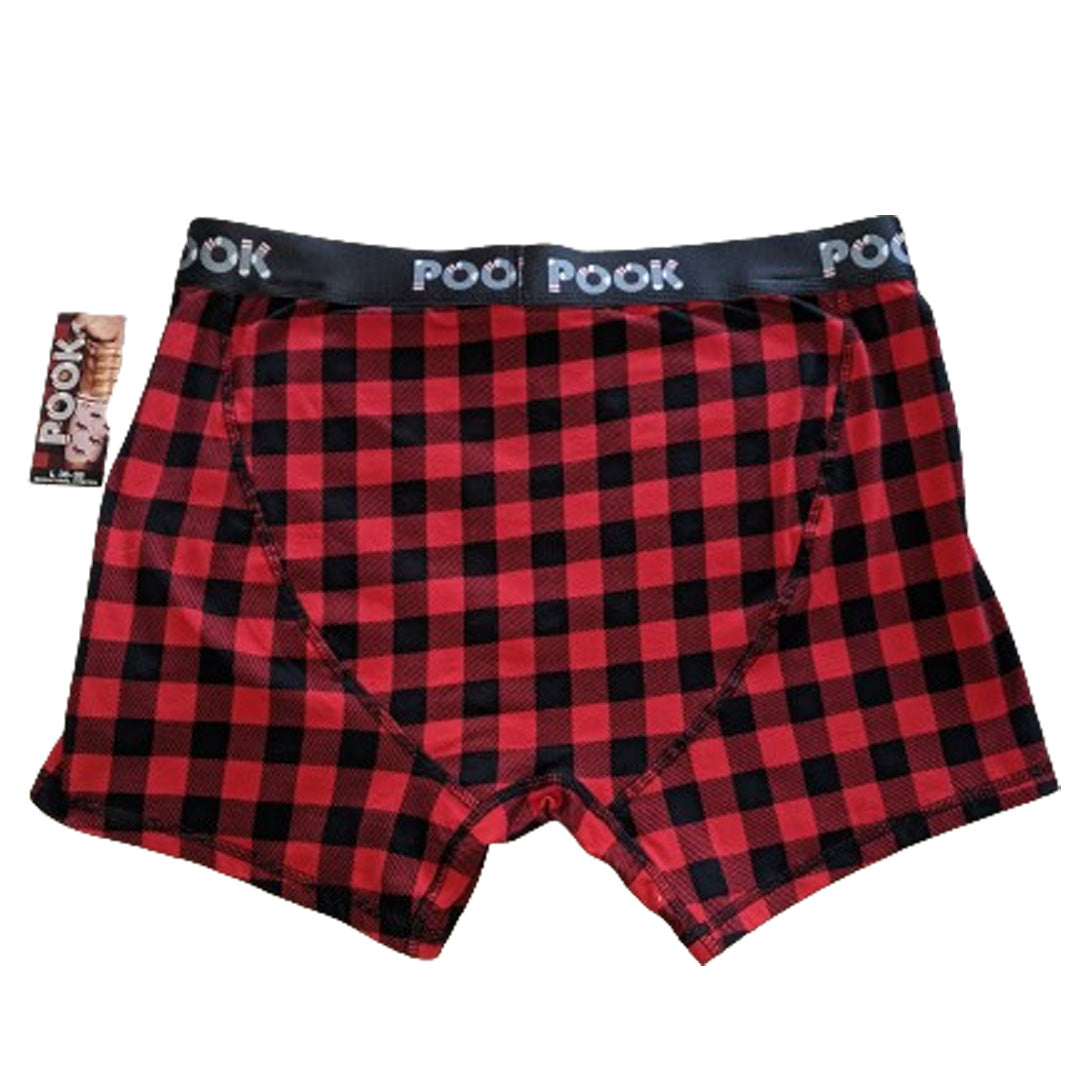 Men's Red Plaid Boxers made by Pook