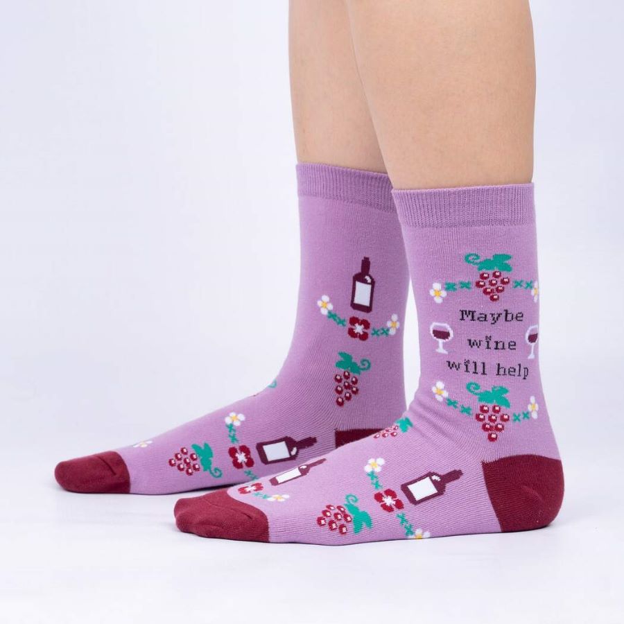 Maybe Wine Will Help Women's Crew Socks