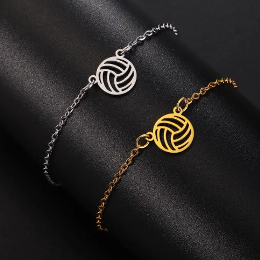 Delicate Gold Volleyball Charm Bracelet