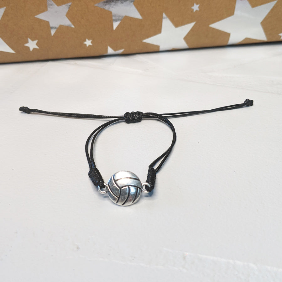 Alloy Volleyball Charm Bracelet with Black Band