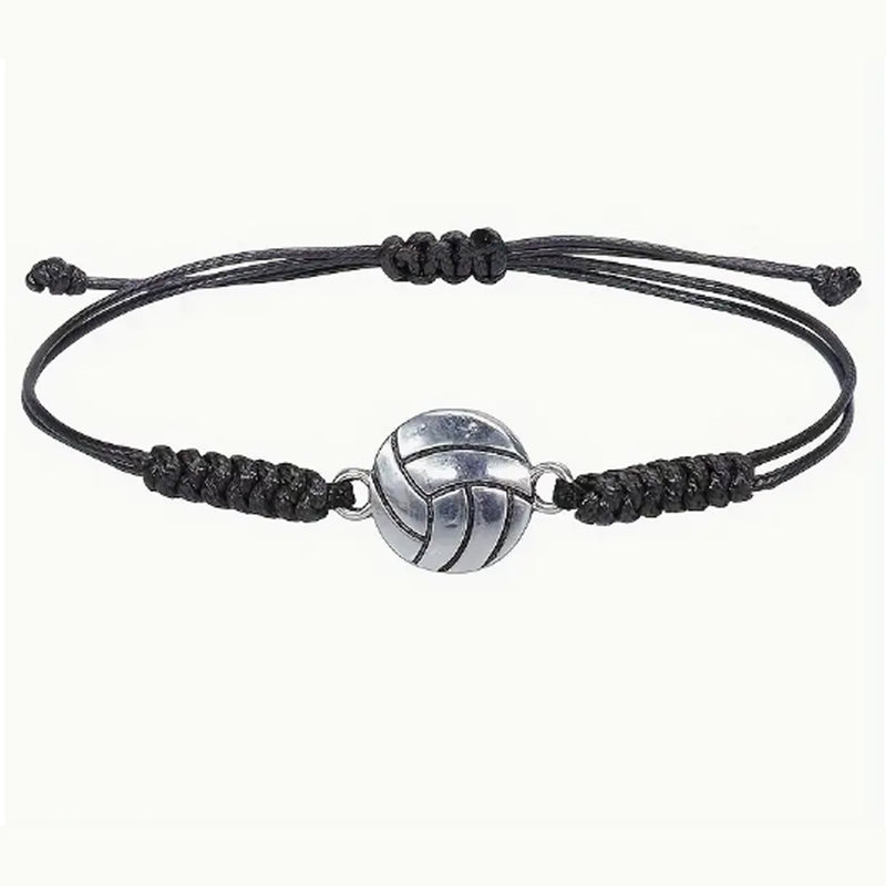 Volleyball Charm Bracelet with Black Band