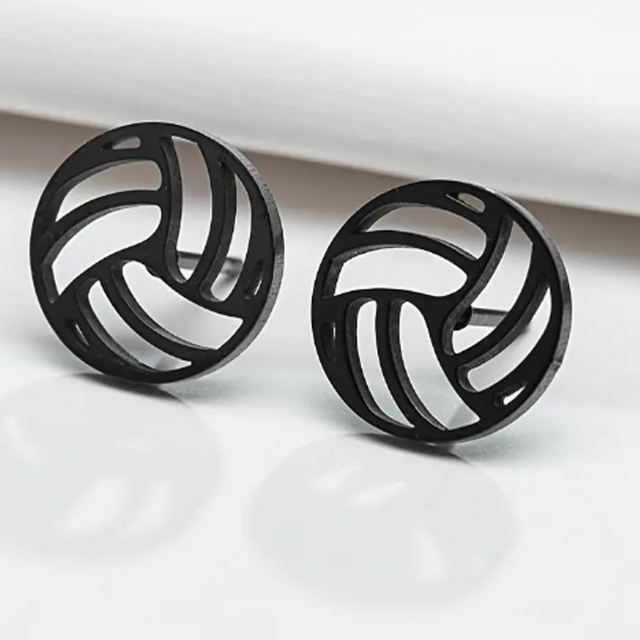 Black Volleyball Earrings