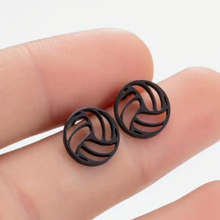 Black Volleyball Earrings