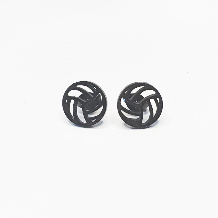 Black Volleyball Earrings