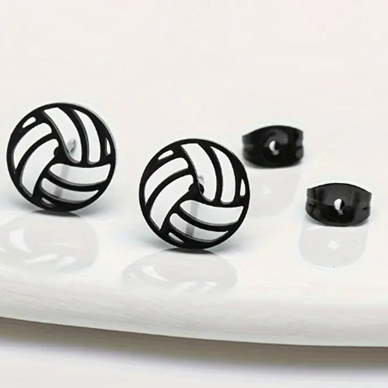 Alloy Volleyball Charm Bracelet with Black Band
