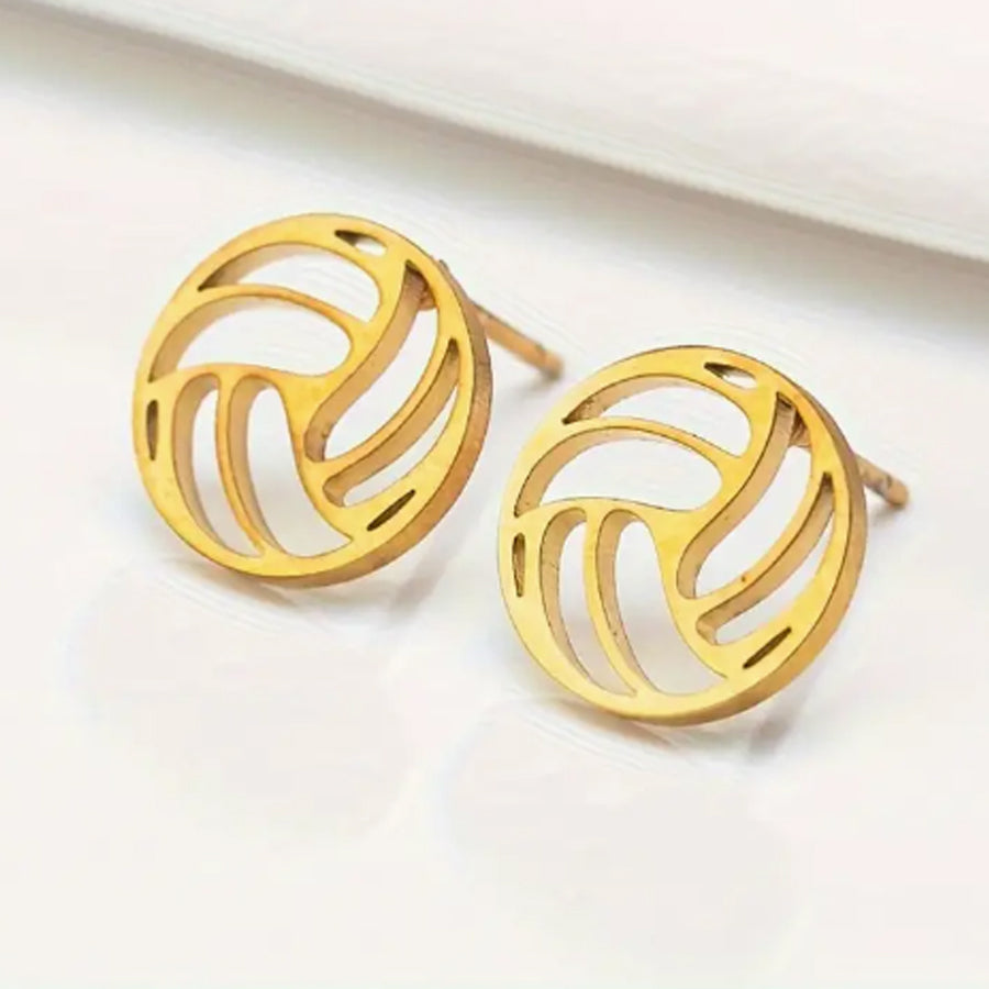 Gold Volleyball Earrings