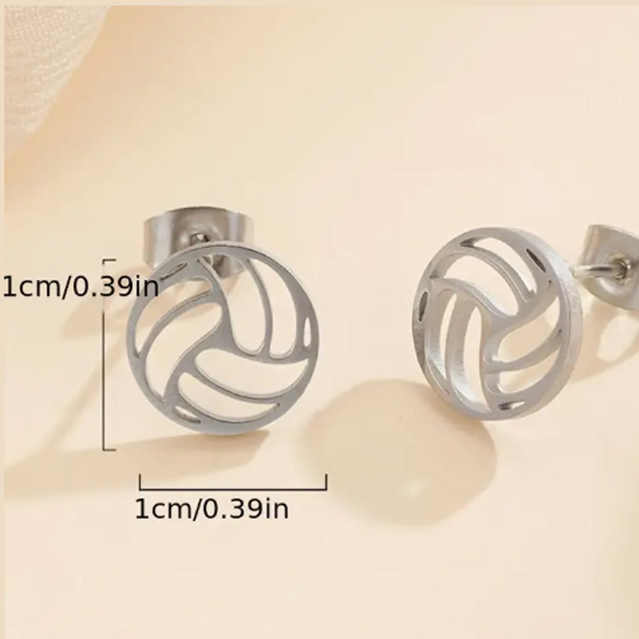 Silver Volleyball Earrings