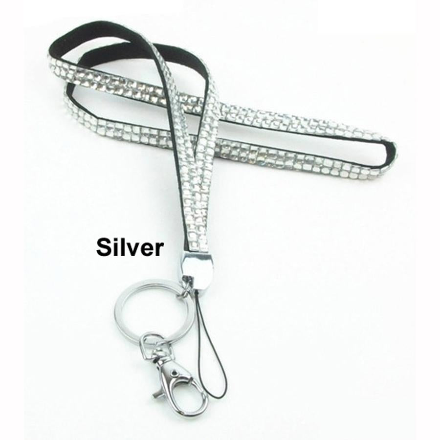 Silver Rhinestone Crystal Lanyards