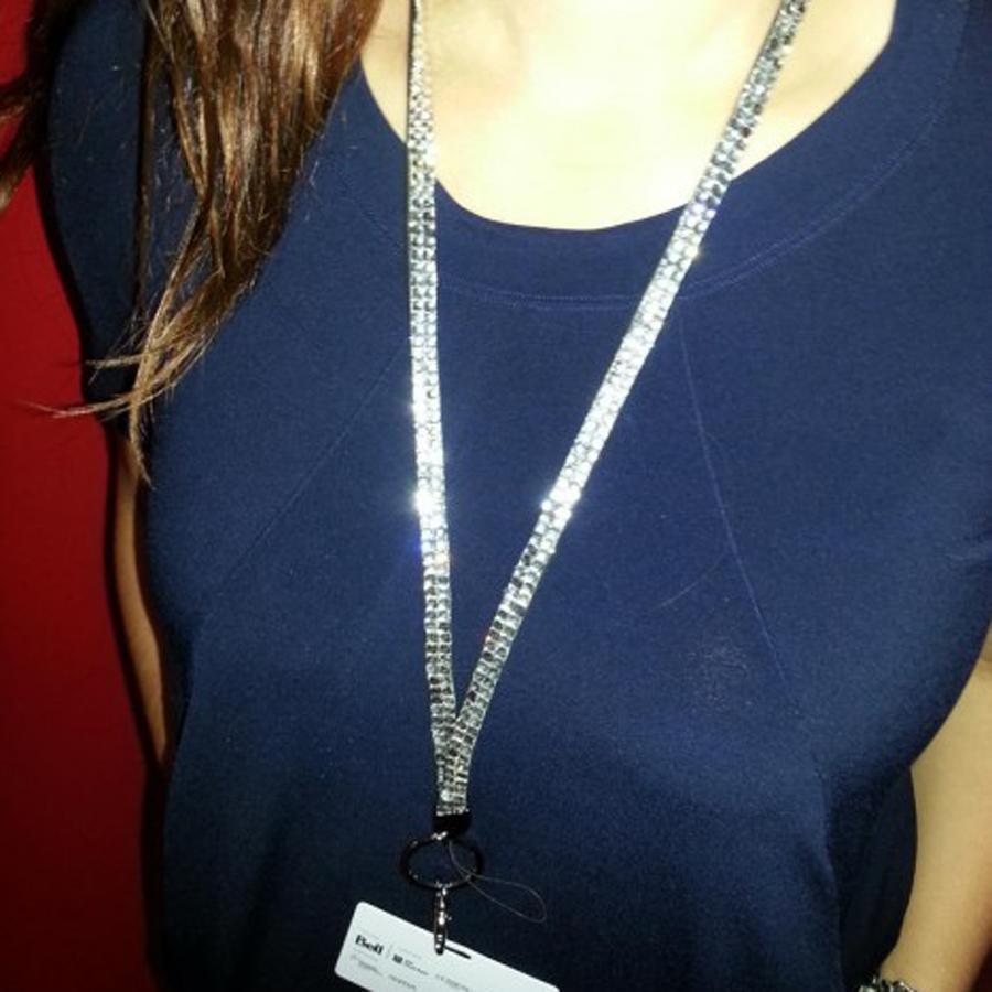 Teal Rhinestone Crystal Lanyards