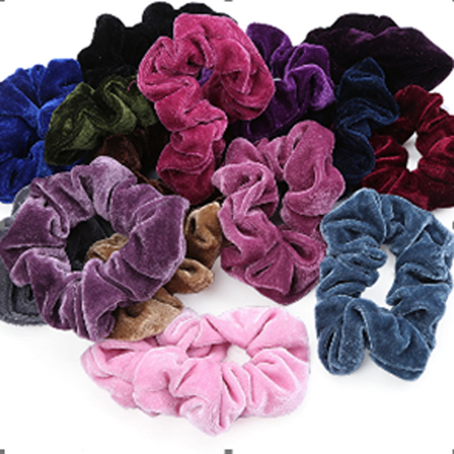 Velvet Midnight Black Scrunchies