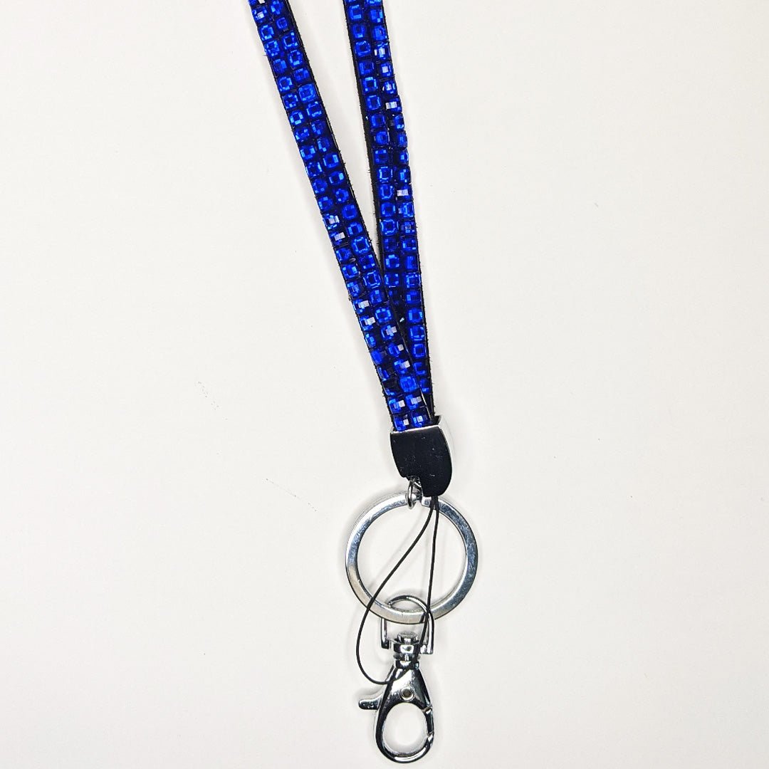 Sapphire Blue Rhinestone Crystal Lanyards