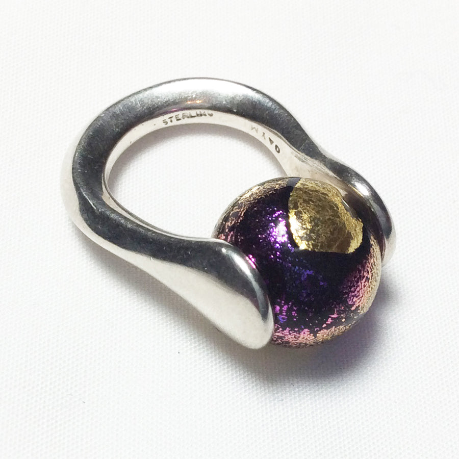 Purple Gold Glass Marble
