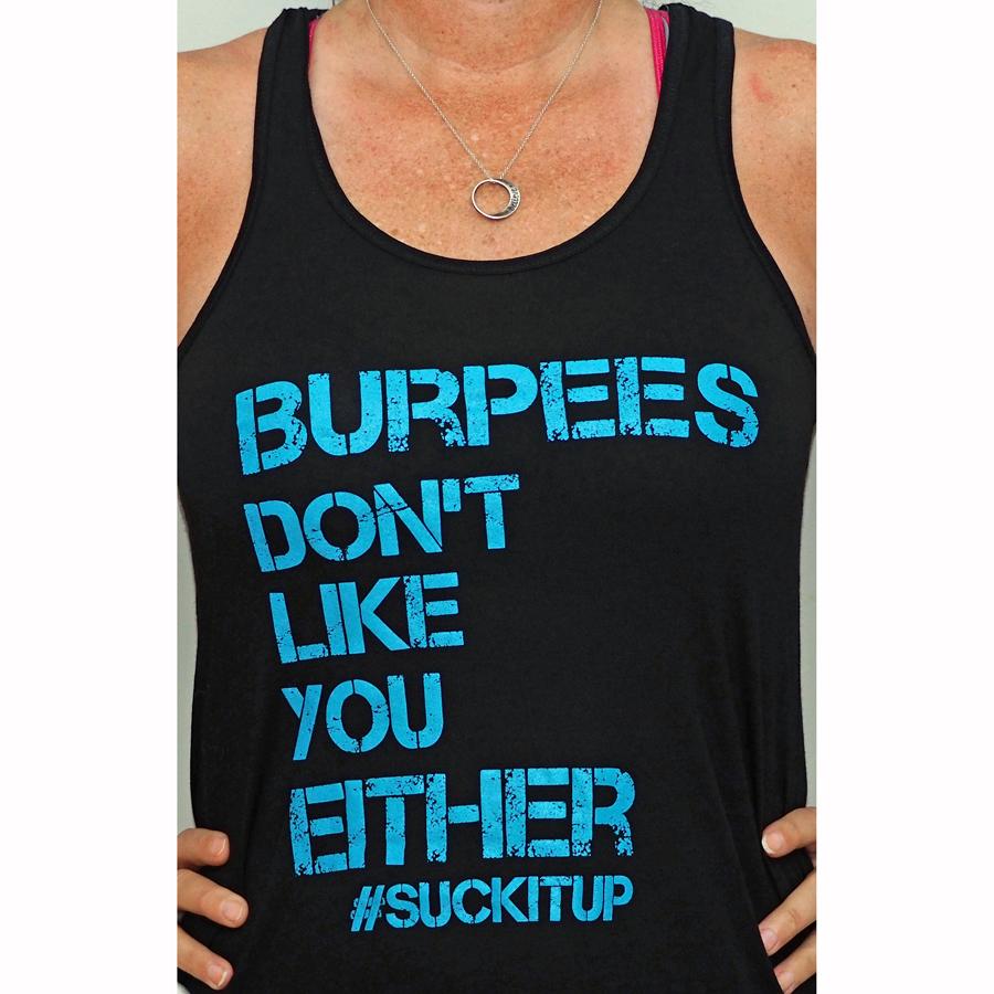 Burpees Don't Like You Either Women's Black Tank