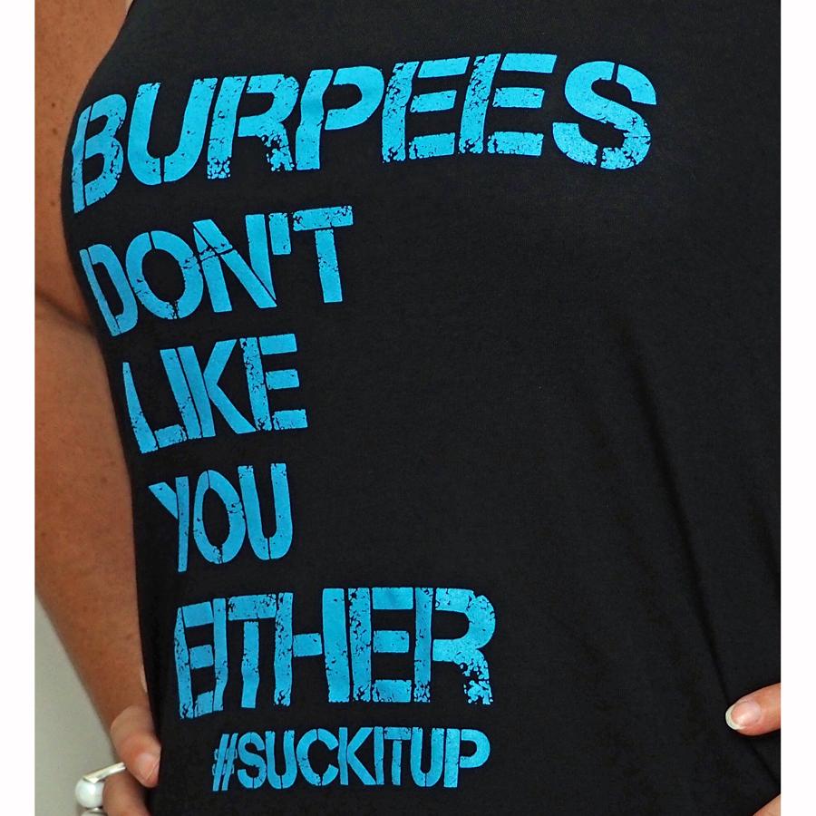 Burpees Don't Like You Either Women's Black Tank