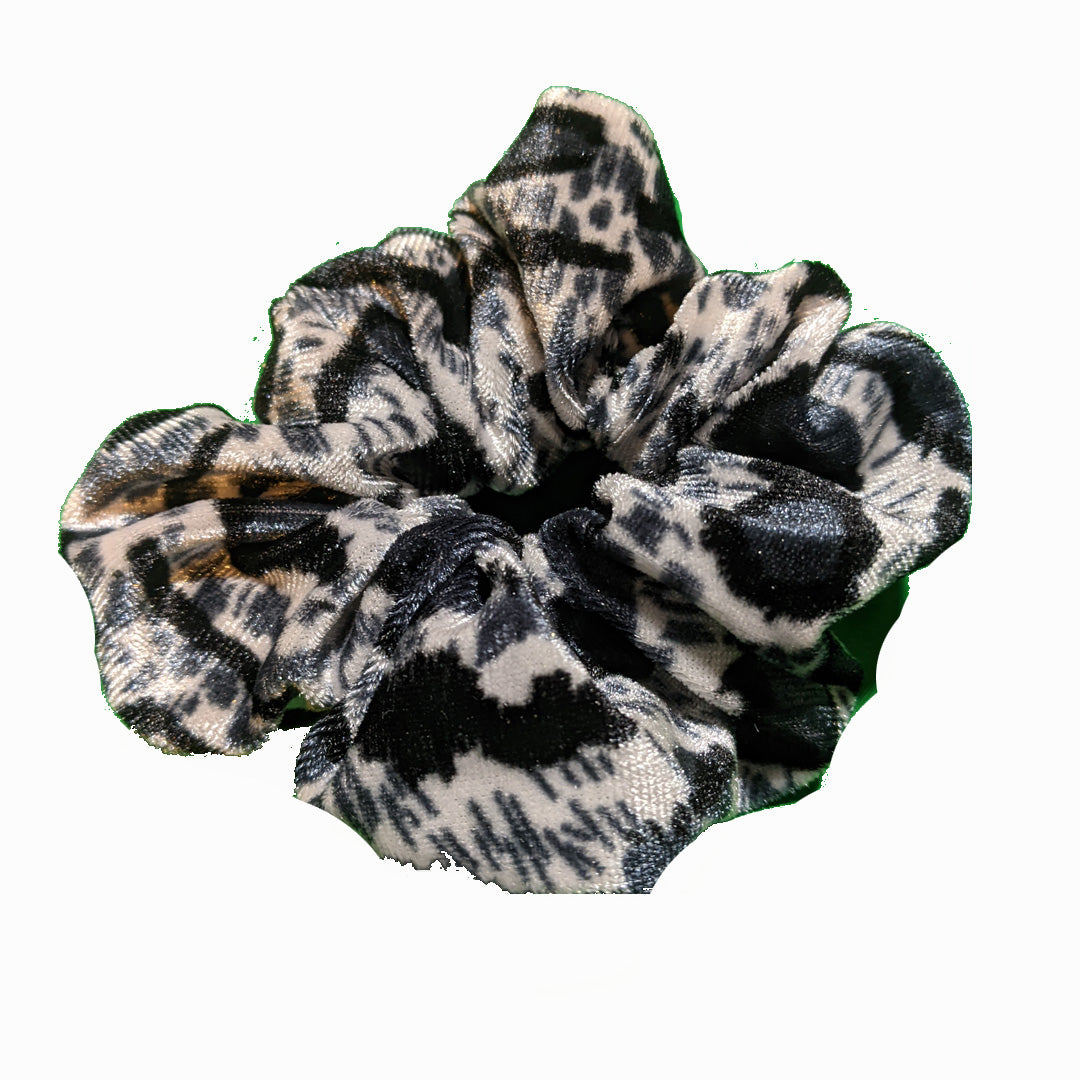 Animal Print Grey Snow Leopard Scrunchies