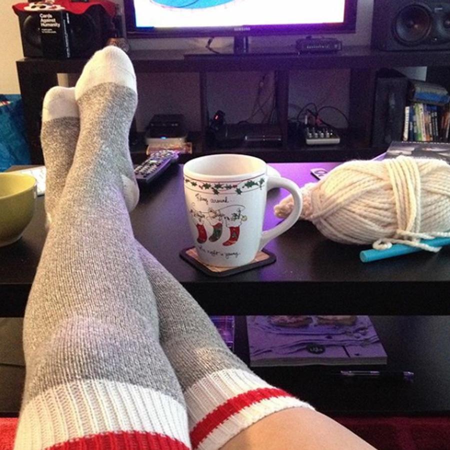 Pook-Socks-Thigh-High-Red-Stripe-in-Toronto
