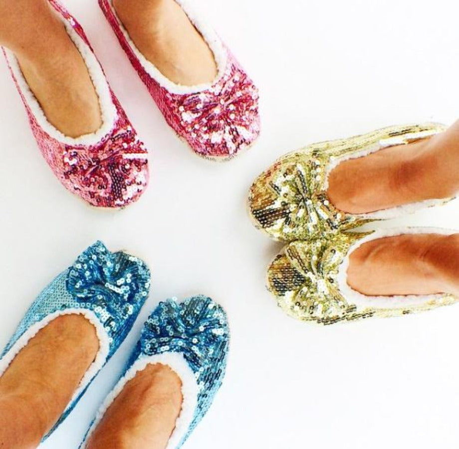Kids Light Blue Bling Snoozies Slippers