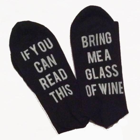 Bring Me a Glass of Wine Bamboo Dress Socks