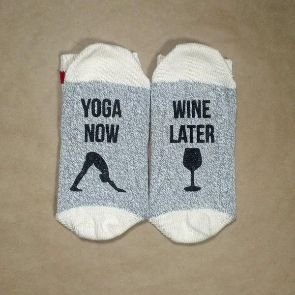 Yoga Now, Wine Later Wool Socks Made in Canada Toronto – Orangefish