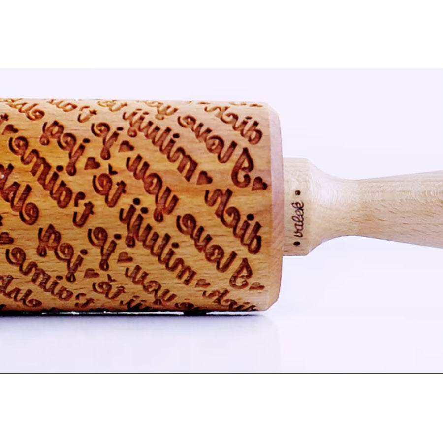 I Love You - J'taime Embossing Rolling Pin