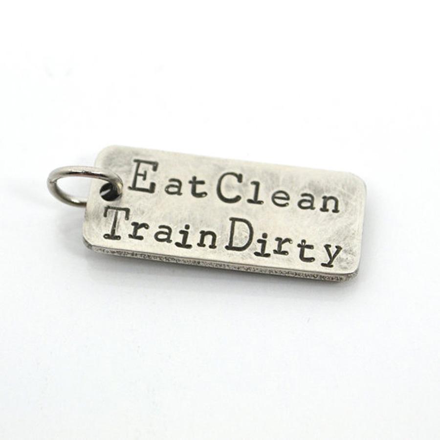 Eat Clean Train Dirty with Mini Kettlebell Necklace