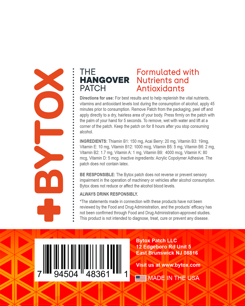 Bytox Hangover Patch