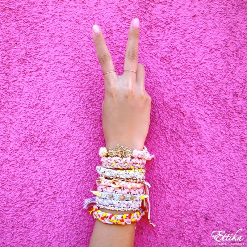 Gold Hamsa and Vintage Ribbon Bracelet