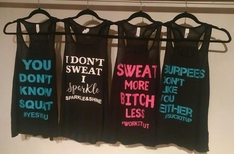 I Don't Sweat I Sparkle Womens Silver Sparkle Tank