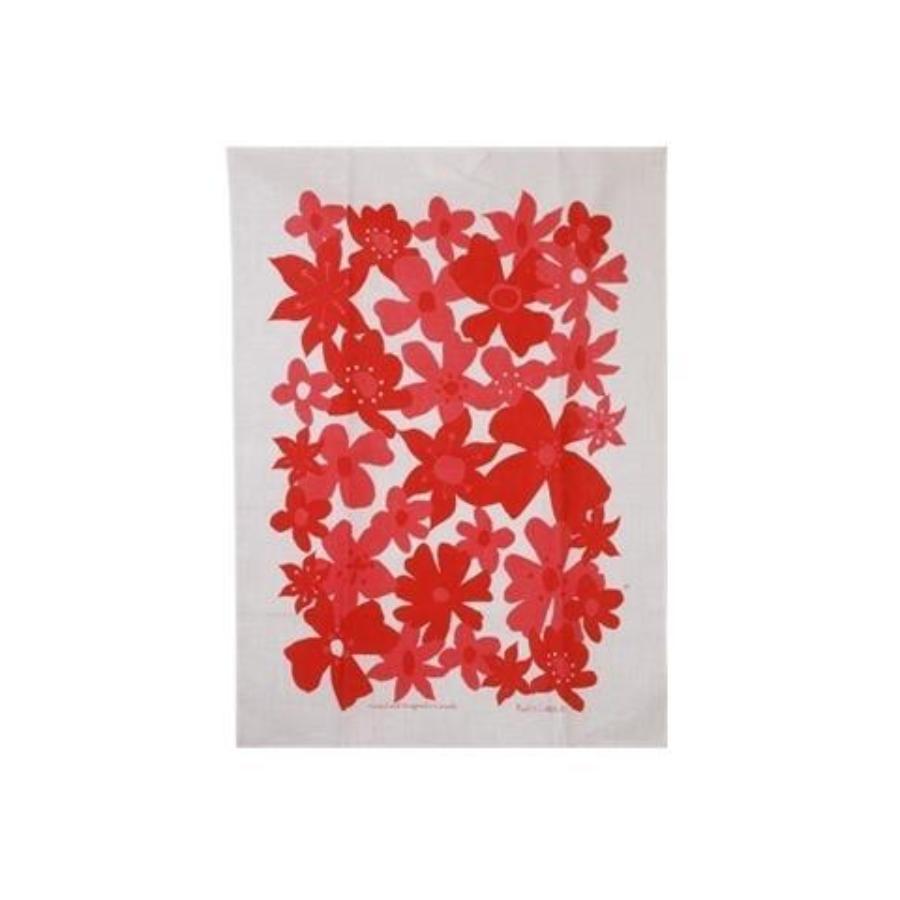 Flowers Linen Tea Towel