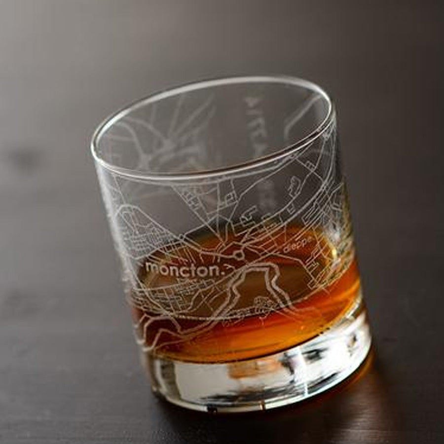 Moncton Street Maps Rock Glass