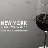 New York City Street Map Wine Glass