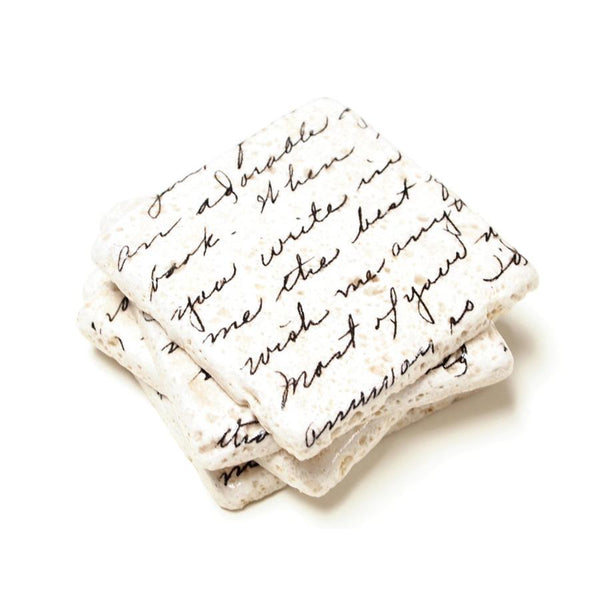 Love Letters Marble Coaster Set Versatile Designs Made in Canada