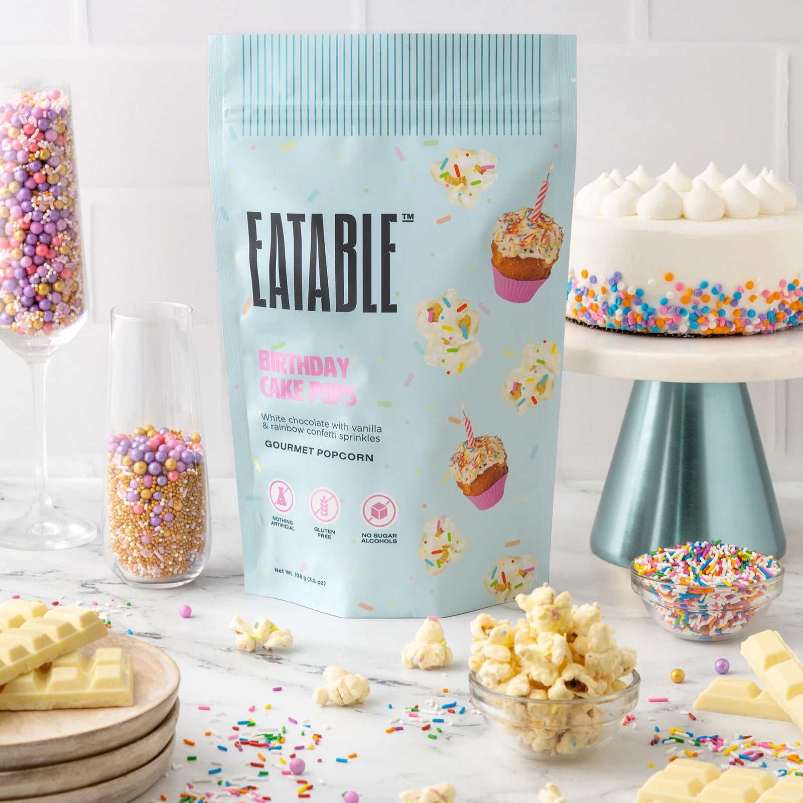 Birthday Cake Pops Popcorn