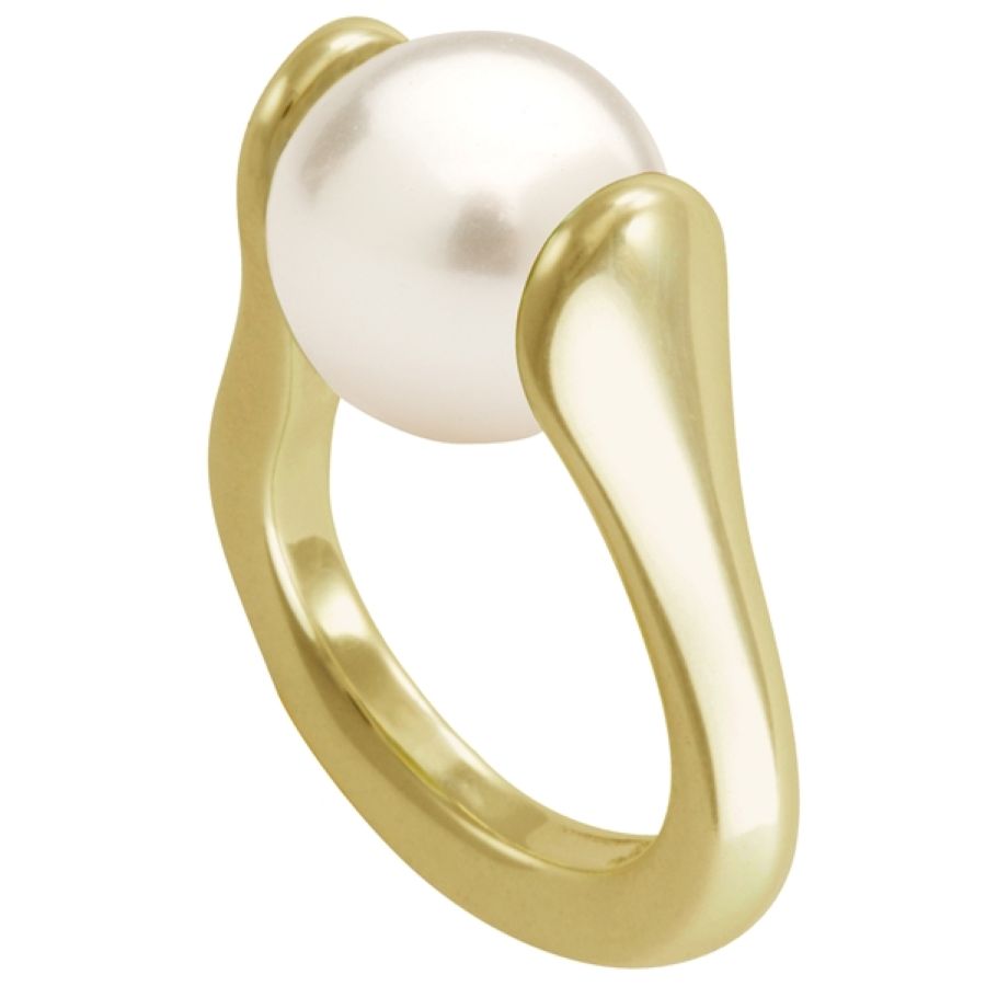 Fancy Lotus Marble Ring - Vermeil Plated in 14K Gold