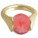 Fancy Lotus Marble Ring - Vermeil Plated in 14K Gold