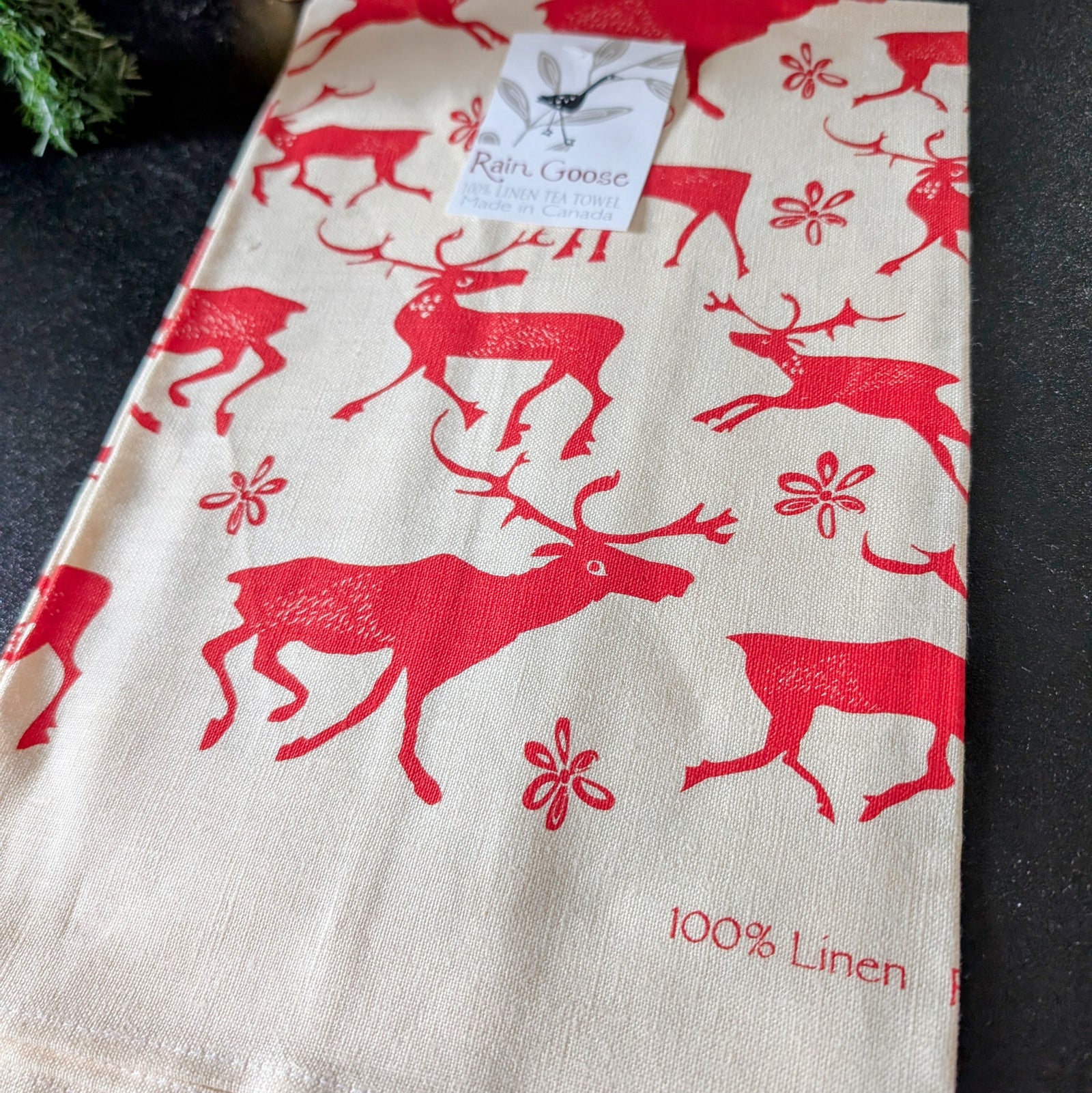 Caribou Linen Tea Towel