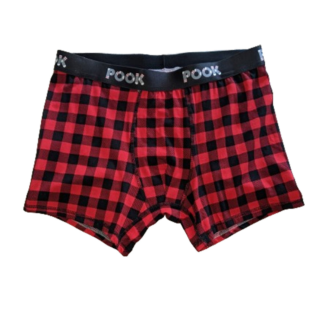 Men's Red Plaid Boxers made by Pook
