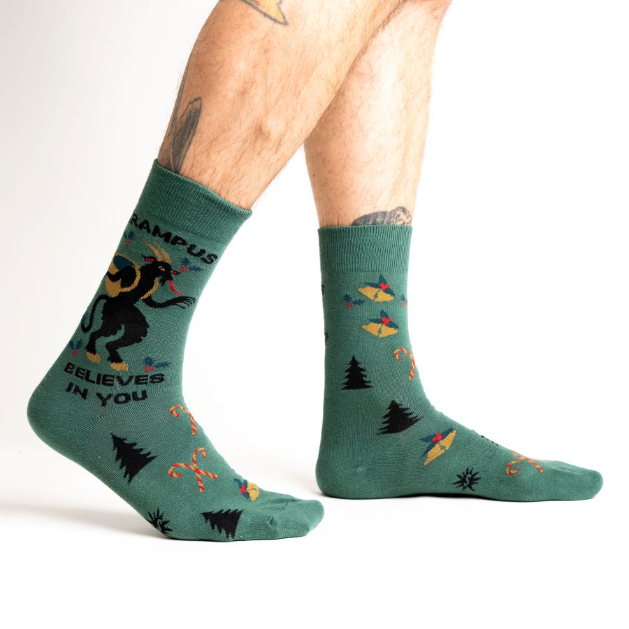 Krampus Believes in You Men's Crew Socks