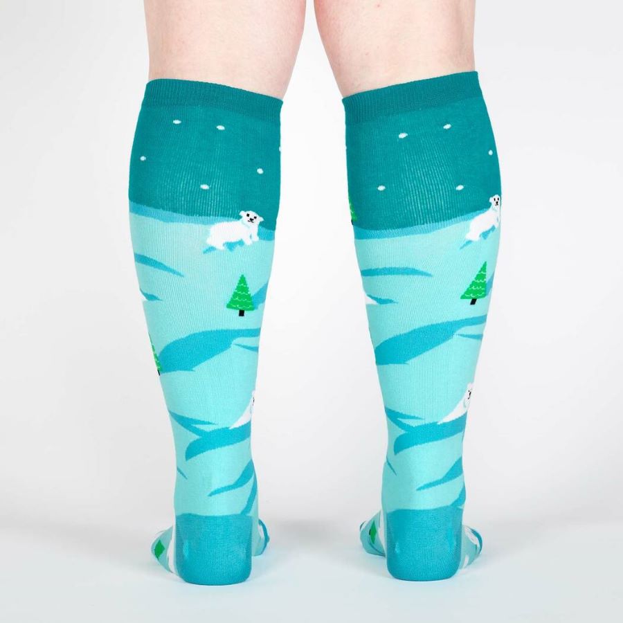 Polar Bear Stare Funky Knee High Socks