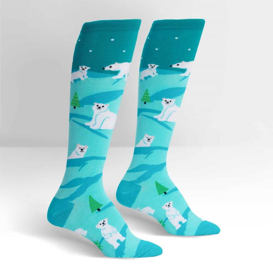 Polar Bear Stare Funky Knee High Socks