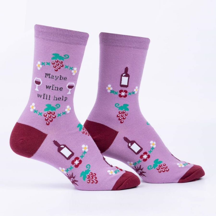 Maybe Wine Will Help Women's Crew Socks