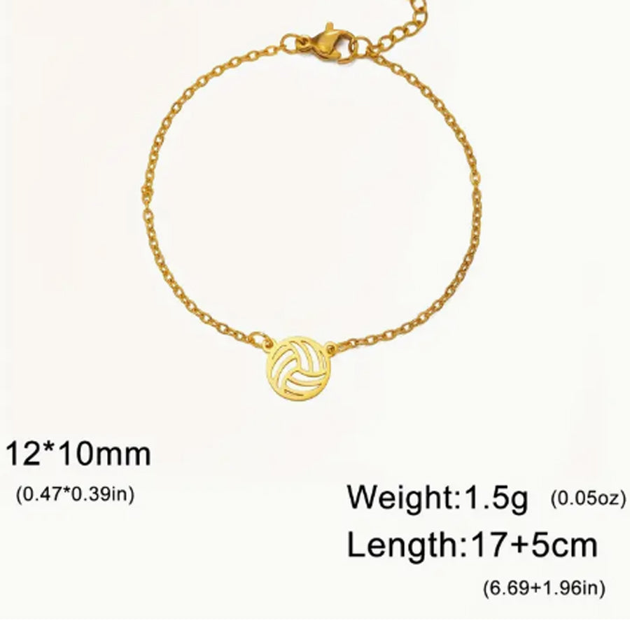 Delicate Gold Volleyball Charm Bracelet