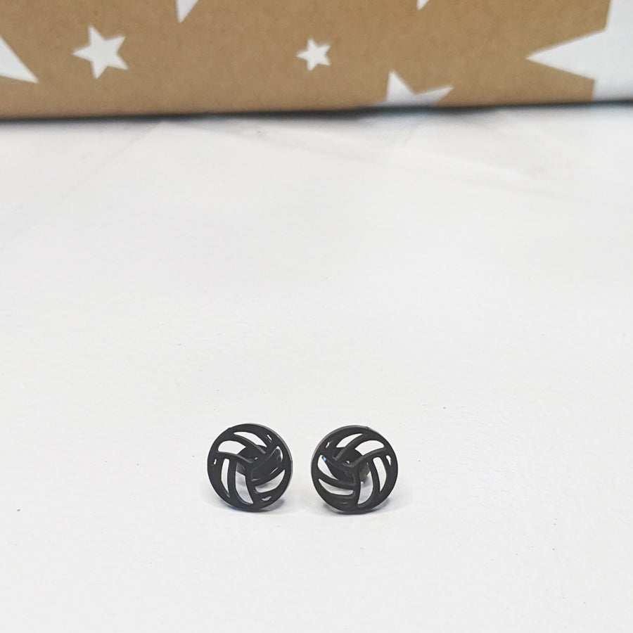 Black Volleyball Earrings