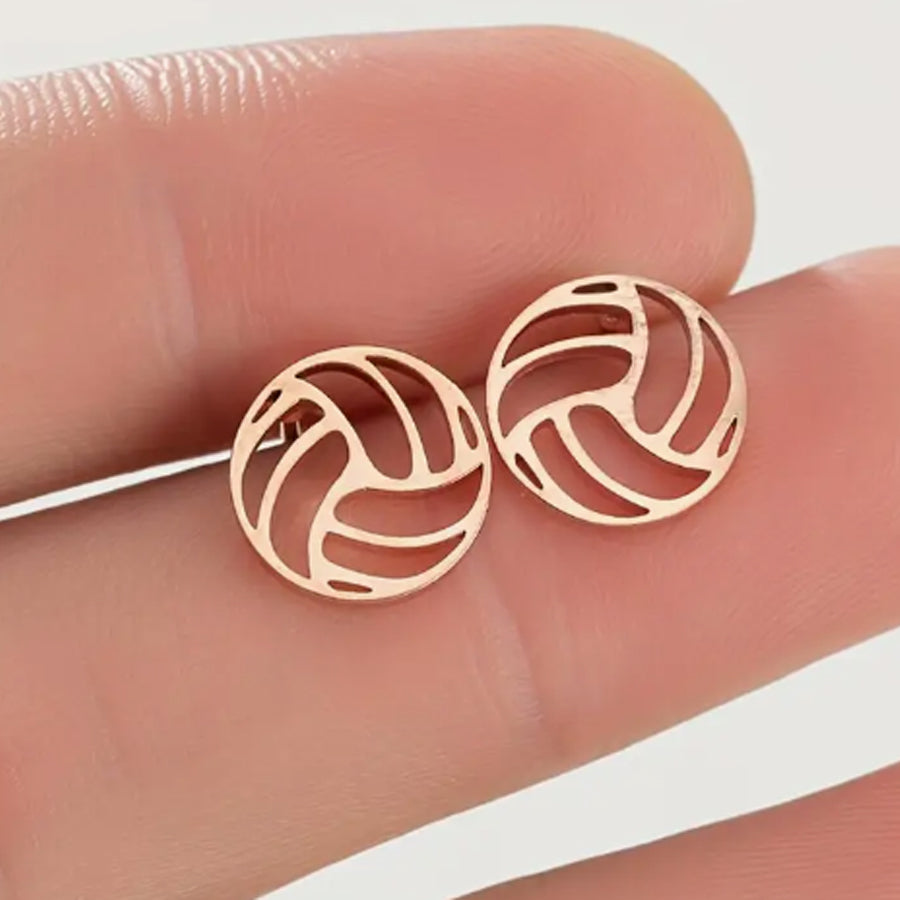 Rose Gold Volleyball Earrings