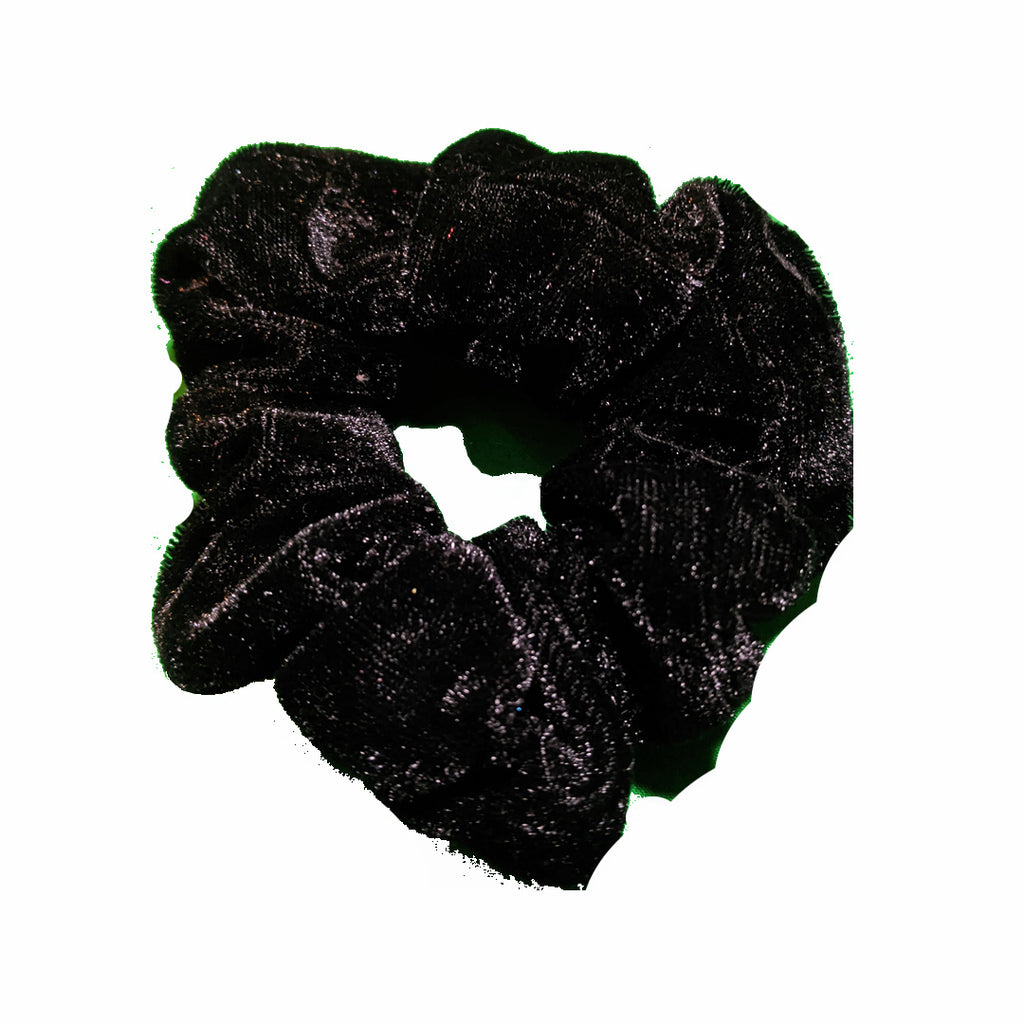 Velvet Midnight Black Scrunchies