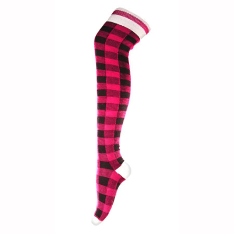 Pook Pink Stripe Thigh High Socks