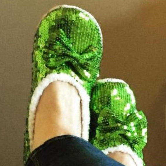 Kids Gold Bling Snoozies Slippers
