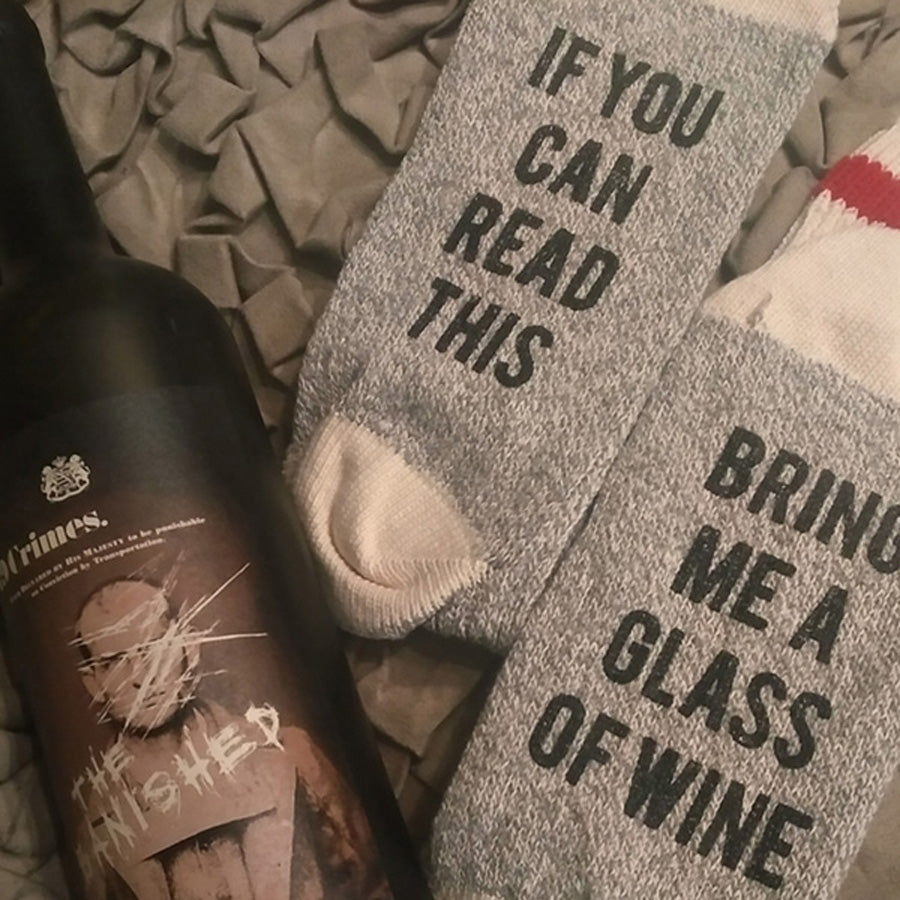 Bring Me A Glass of Wine Cotton Knee High Socks