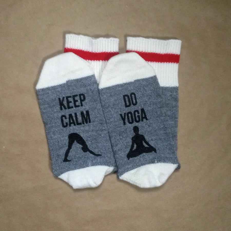 Yoga-Socks-Keep-Calm-Made-In-Canada-Toronto
